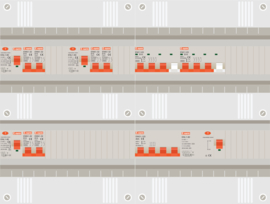 3 fase groepenkast met 6 lichtgroepen en 2 krachtgroepen