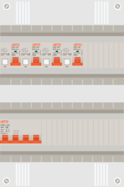 3 fase groepenkast met 4 aardlekautomaten