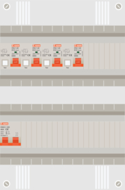 1 fase groepenkast met 4 aardlekautomaten