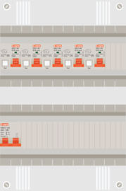 1 fase groepenkast met 5 aardlekautomaten