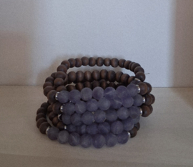Amethist met hout armband