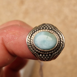 Larimar  zilveren ring maat 16