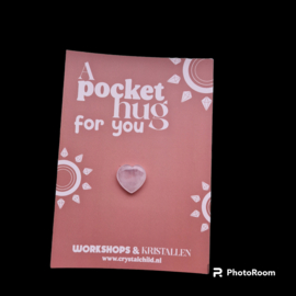 Pocket hug rozenkwarts hartje