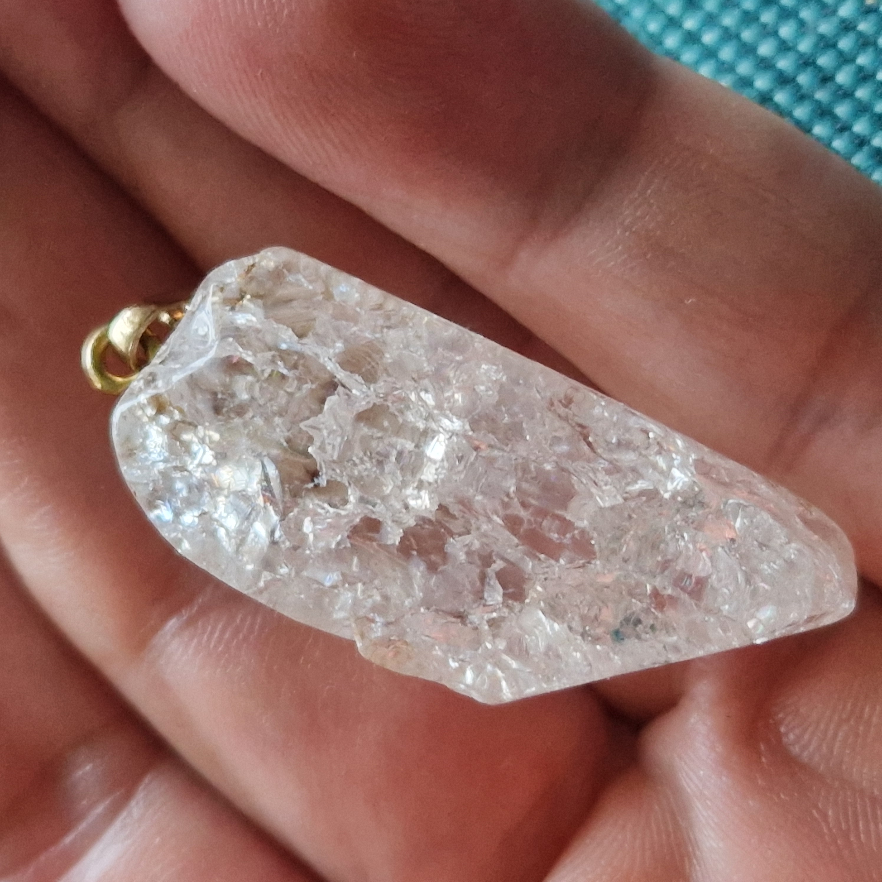 Crackle quartz goud oogje