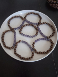 Amethist met hout armband