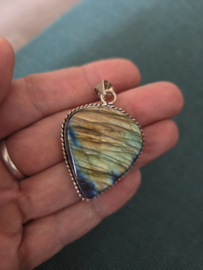 Hanger zilver labradoriet