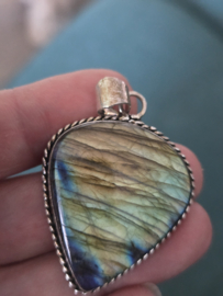 Hanger zilver labradoriet