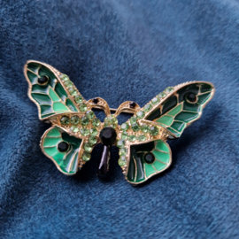 Broche vlinder groen emaille