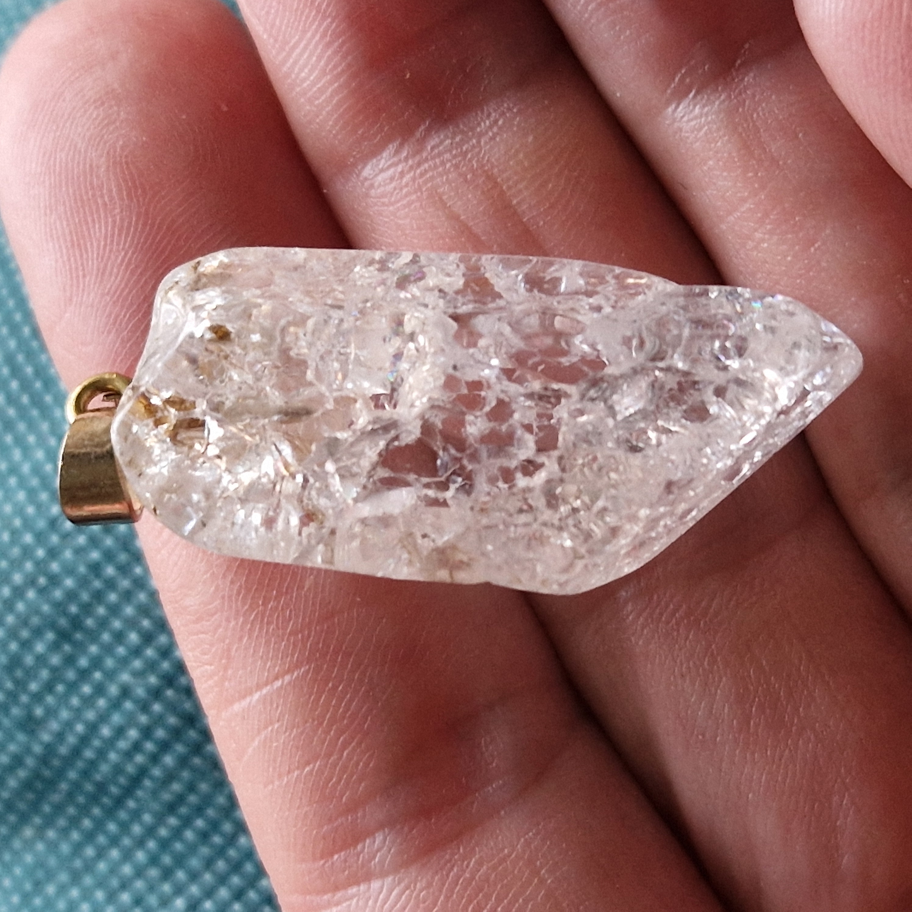 Crackle quartz goud oogje