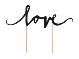 Cake Topper - Love Zwart