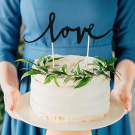 Cake Topper - Love Zwart