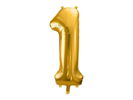 Cijfer XL Folieballon 1 - Goud