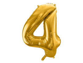 Cijfer XL Folieballon 4 - Goud