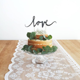 Cake Topper Love Zilver