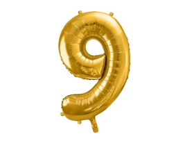 Cijfer XL Folieballon 9 - Goud