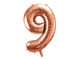 Cijfer XL Folieballon 9 - Rosé