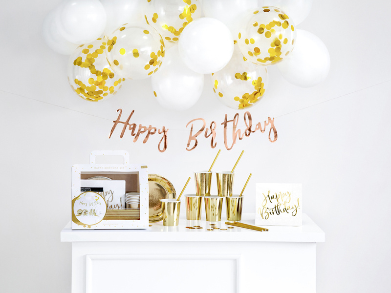 Partybox Happy Birthday - Goud