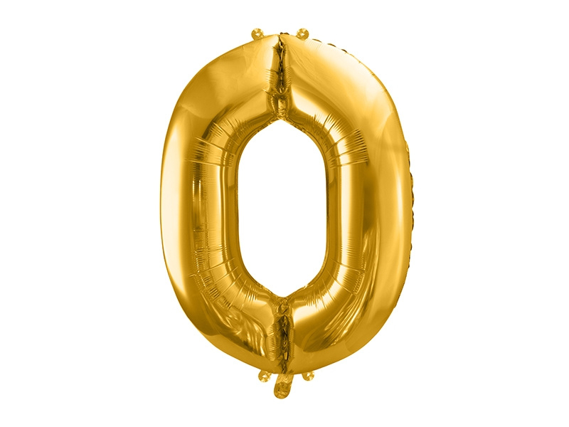 Cijfer XL Folieballon 0 - Goud