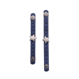 Sjaalriempjes blauw met sterren - smal - set van 2