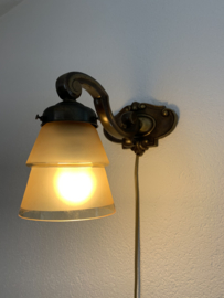 Wandlamp Artdeco koper | goud matglas