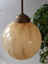 Vintage bollamp gemarmerd glas