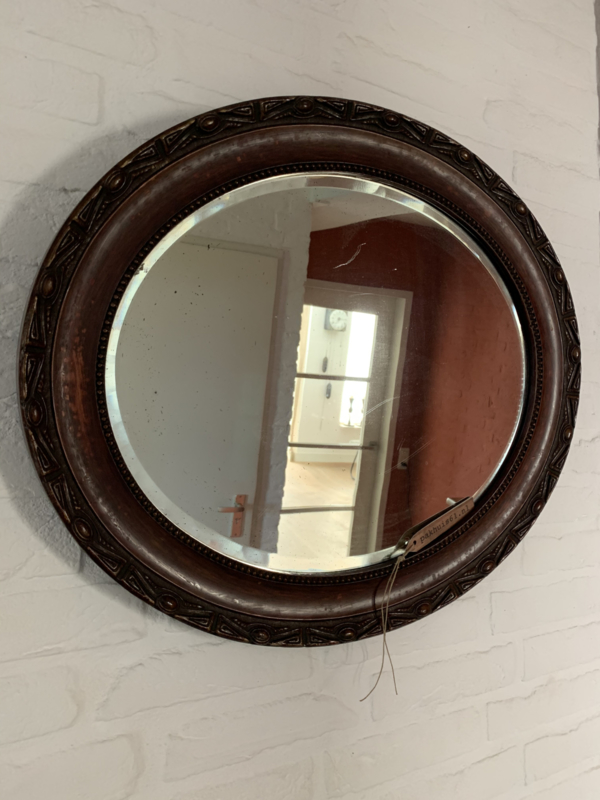 Ovale Spiegel met houten lijst 62 cm