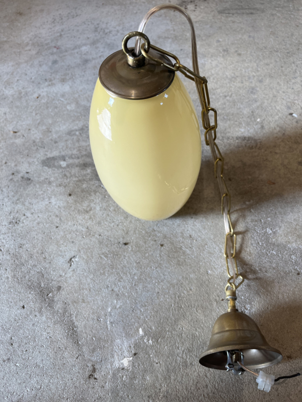 Hanglamp lichtgeel glas - Druppel