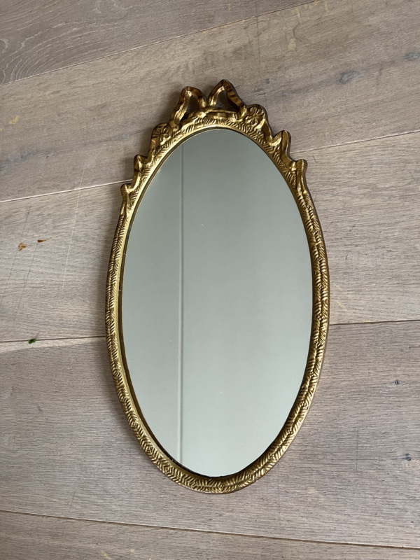 Ovale spiegel met koperen lijst 42 cm |