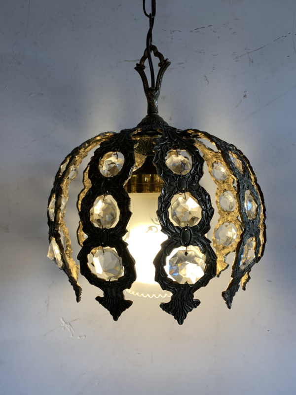 Spaanse hanglamp - koper met kristallen