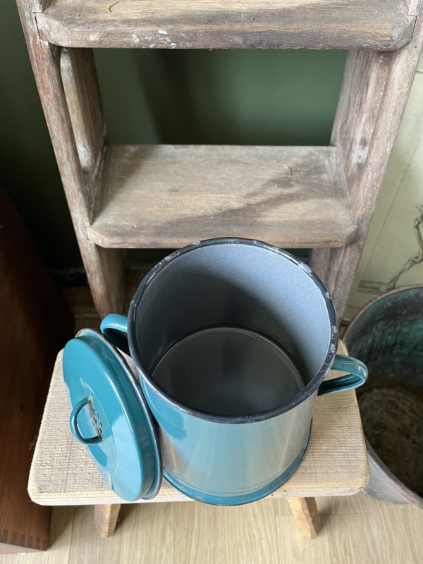 Emaille pot | vetpot - turquoise