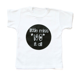 Baby- en kindershirt | Little miss/mister "NO" it all