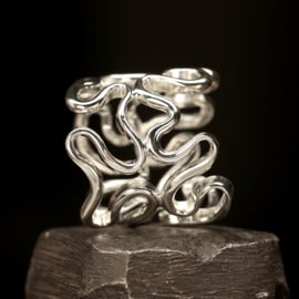 Zilveren ring.  01615