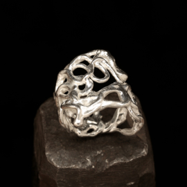 Zilveren ring 01607