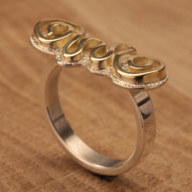 Zilveren / Gouden ring 0041 