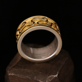 Zilver/Gouden ring 01105