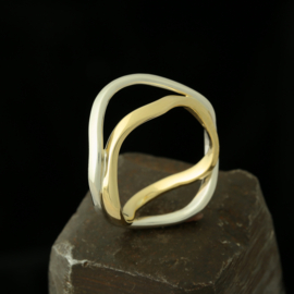 zilver gouden ring 01570