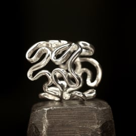 Zilveren ring.  01615