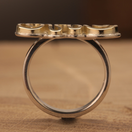 Zilveren / Gouden ring 0041 