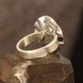 Zilver/gouden ring 01531