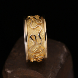 Zilver/Gouden ring 01105