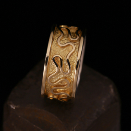 Zilver/Gouden ring 01105