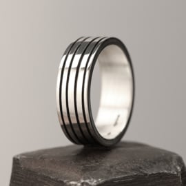 Zilver/wit gouden ring 1155