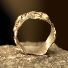 Wit/geel gouden Ring 01143