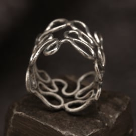 Brede zilveren ring 01516