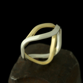 zilver gouden ring 01570