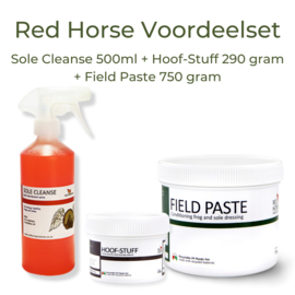 Red Horse Voordeelset - Sole Cleanse 500 + Hoof-stuff 290gr + Field Paste 750gr