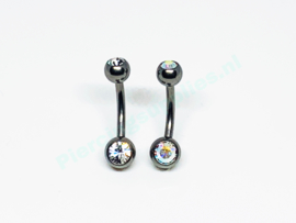 Baby double jeweled navel 1.6 x 10mm