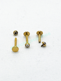 Gold Colored Int. threaded Labret div maten