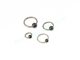 Ball Closure Rings met hematiet Ball 1,2 mm