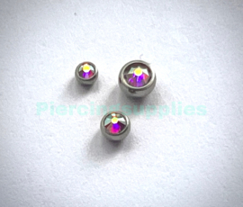 Screw on ball 1.2 mm met extra groot steentje